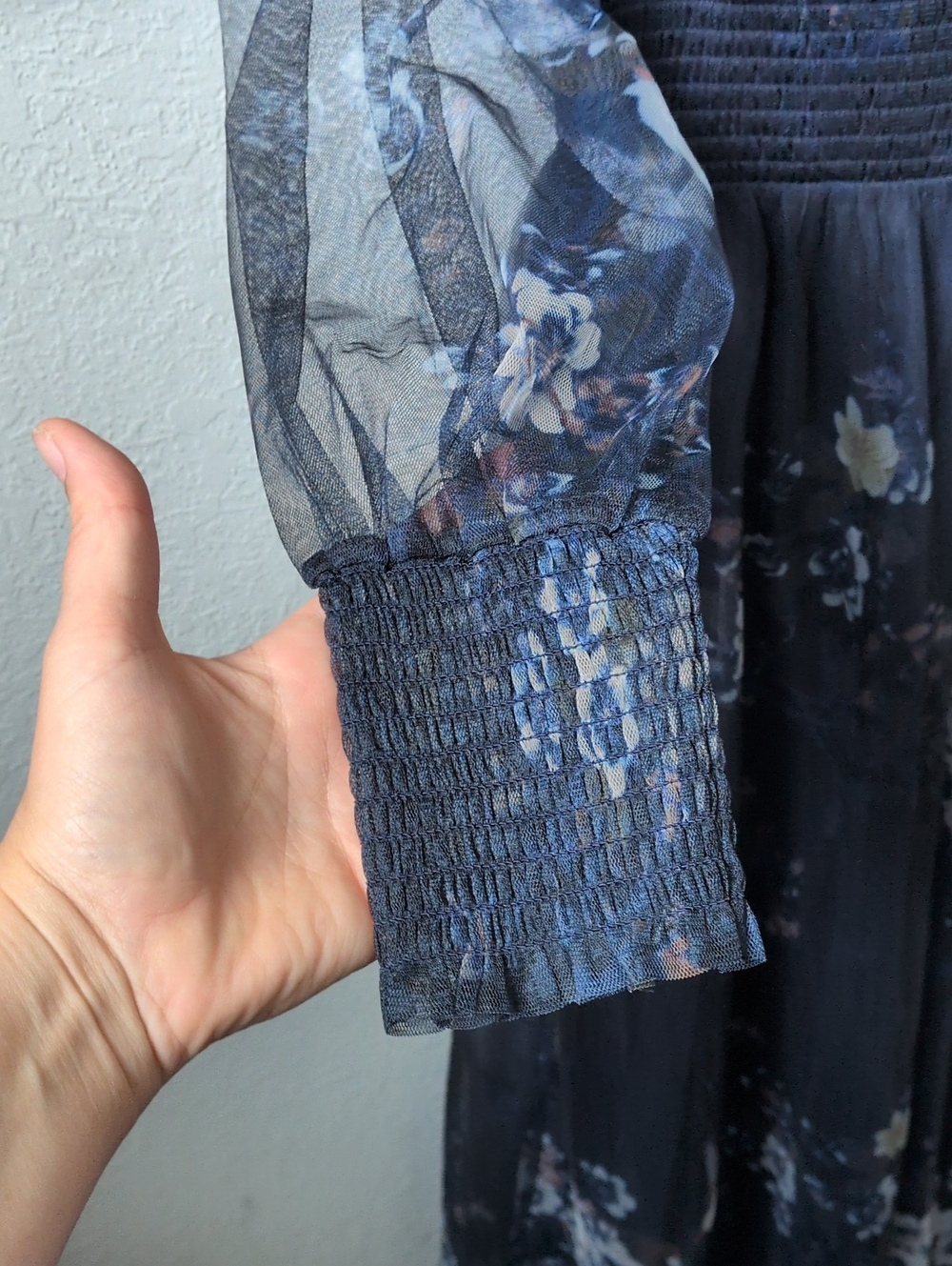 ✨ Nwt Baltic Born Layla Navy Tulle Maxi Dress In Blue Multi Floral Size M - Picture 4 of 8